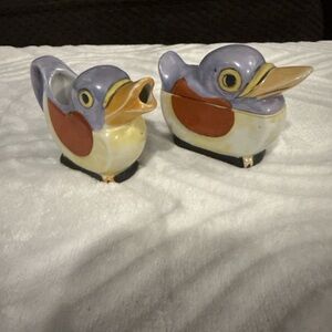 Vintage 1930's Lusterware Duck Bird Creamer and Sugar Set - Japan
